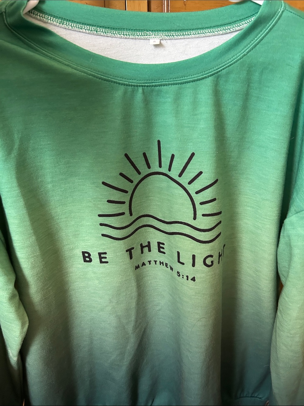 Others Follow Mint Green Graphic Sweatshirt with Sun Design